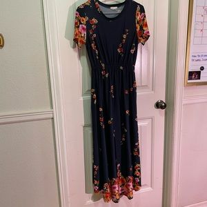 Gorgeous/comfortable navy blue/ brand Flamingo Urban maxi dress W/POCKETS